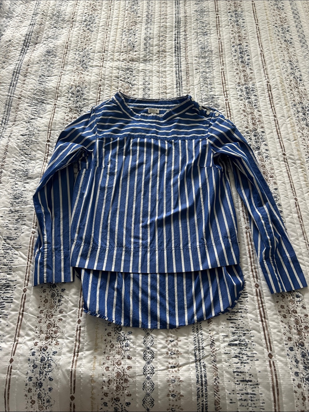 J. Crew Navy & White Striped Long-Sleeve Top